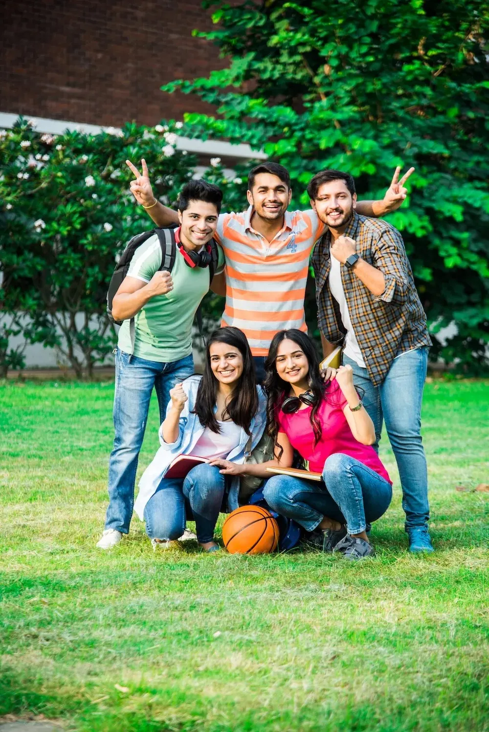Indian engineering students discussing admissions with a counselor